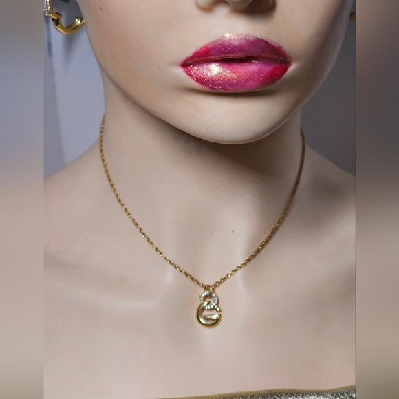 Authentic Givenchy Gold Necklace with Rhinestone - Picture 1 of 10